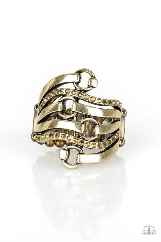 Paparazzi Ring ~ Buckle Up - Brass