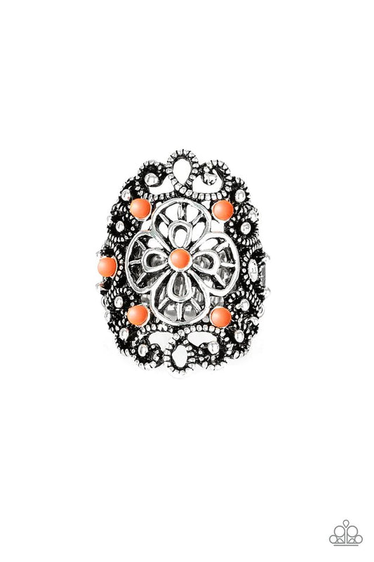 Paparazzi Ring ~ Floral Fancies - Orange