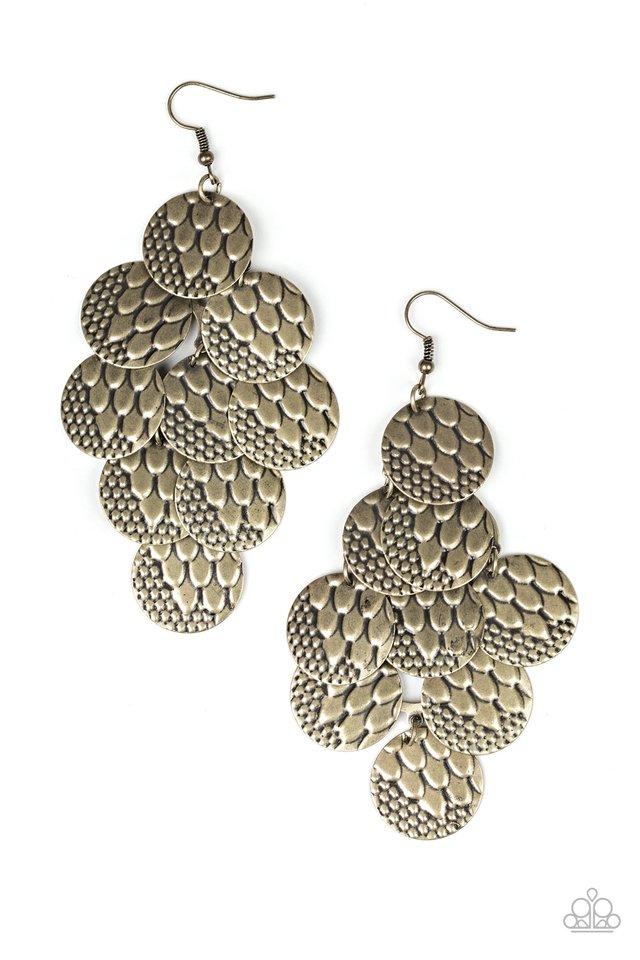 Paparazzi Earring ~ The Party Animal - Brass