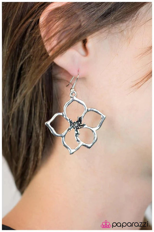 Paparazzi Earring ~ What is the Story, Morning Glory? - Silver