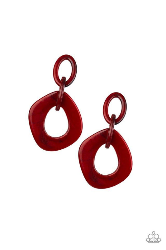 Paparazzi Earring ~ Torrid Tropicana - Red