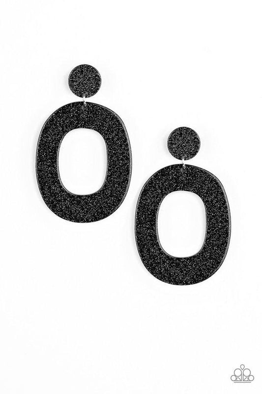 Paparazzi Earring ~ Miami Boulevard - Black