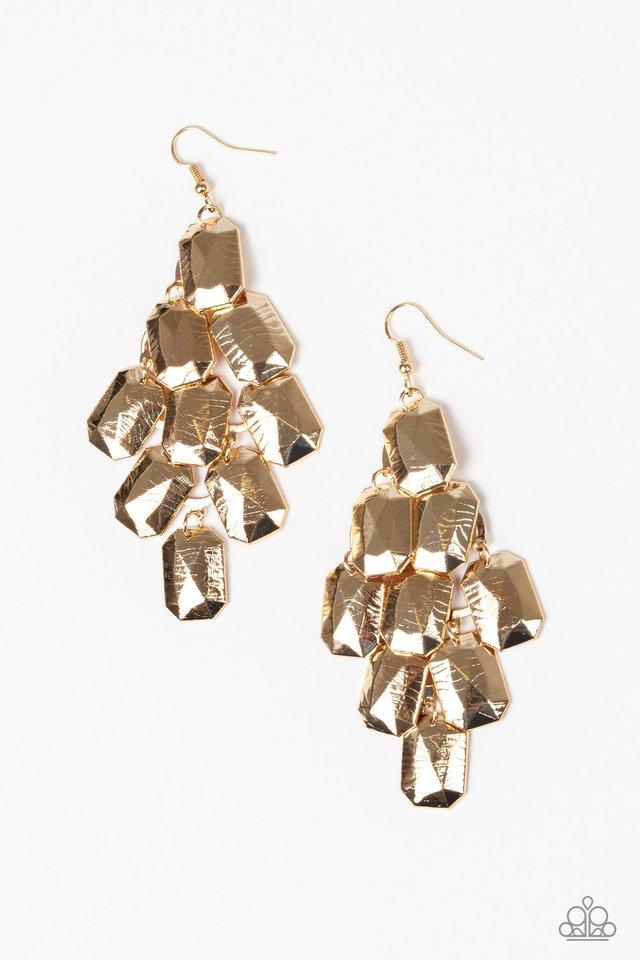 Paparazzi Earring ~ Contemporary Catwalk - Gold