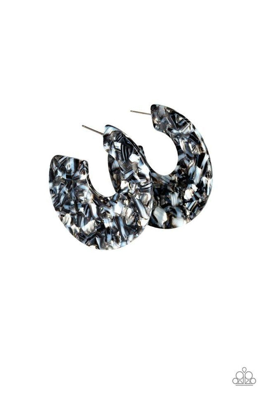 Paparazzi Earring ~ Tropically Torrid - Black