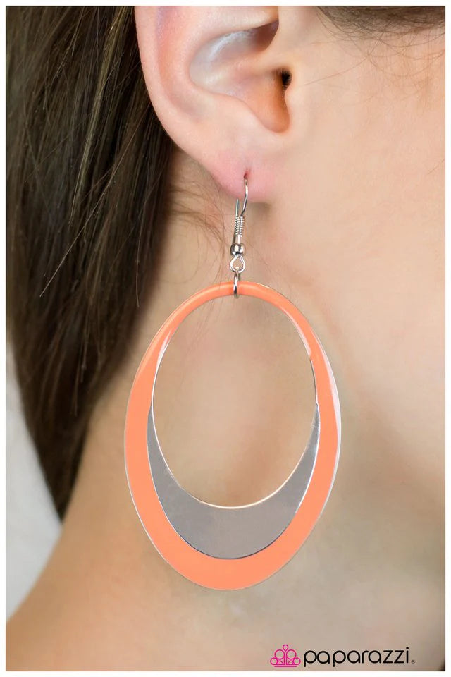 Paparazzi Earring ~ Rock the Cradle - Orange