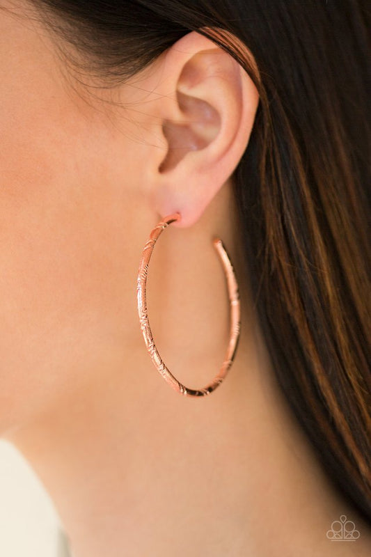 A Double Take - Copper - Paparazzi Earrings Image