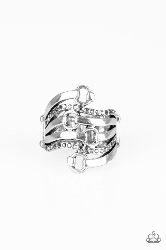 Paparazzi Ring ~ Buckle Up - Silver