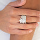 Top Dollar Bling - White - Paparazzi Ring Image