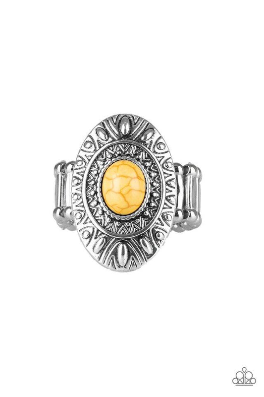 Anillo Paparazzi ~ Zorro de piedra - Amarillo