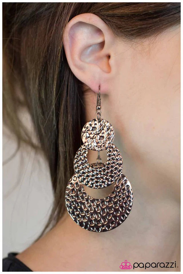 Paparazzi Earring ~ Put the Pedal to the Metal - Copper