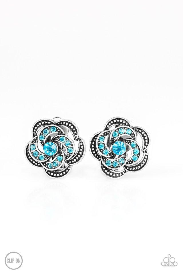 Paparazzi Earring ~ Garden Glitter - Blue