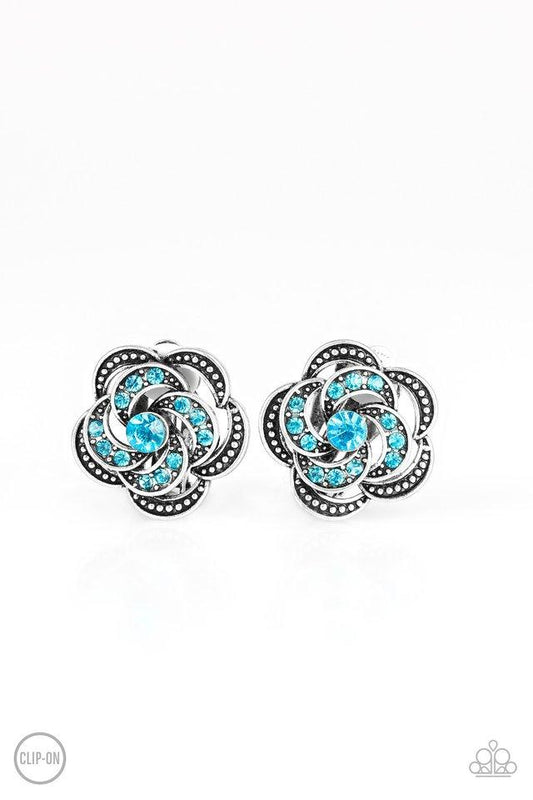 Paparazzi Earring ~ Garden Glitter - Blue