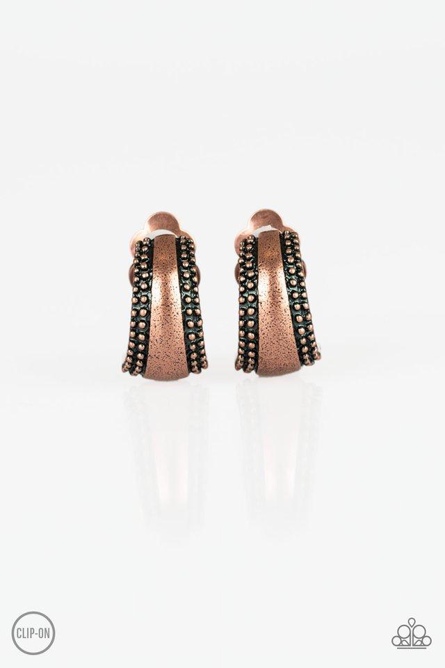 Paparazzi Earring ~ Bells Ringing - Copper