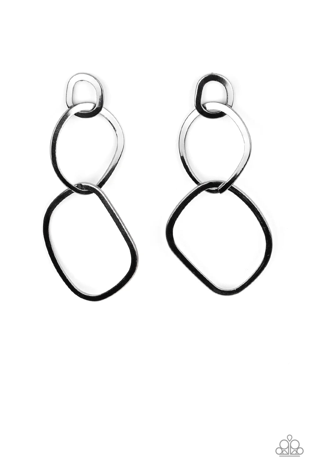 Paparazzi Earring ~ Twisted Trio - Black