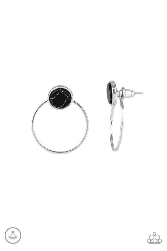 Paparazzi Earring ~ Simply Stone Dweller - Black