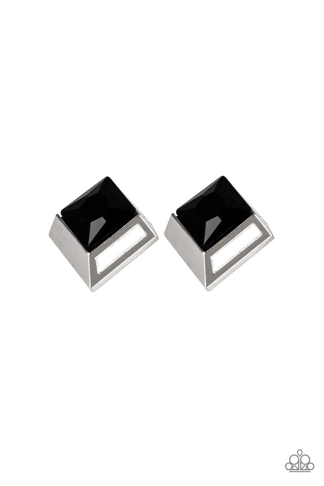 Stellar Square - Black - Paparazzi Earring Image