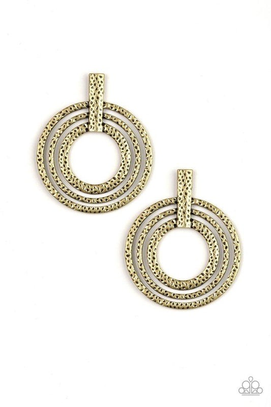 Paparazzi Earring ~ Ever Elliptical - Brass