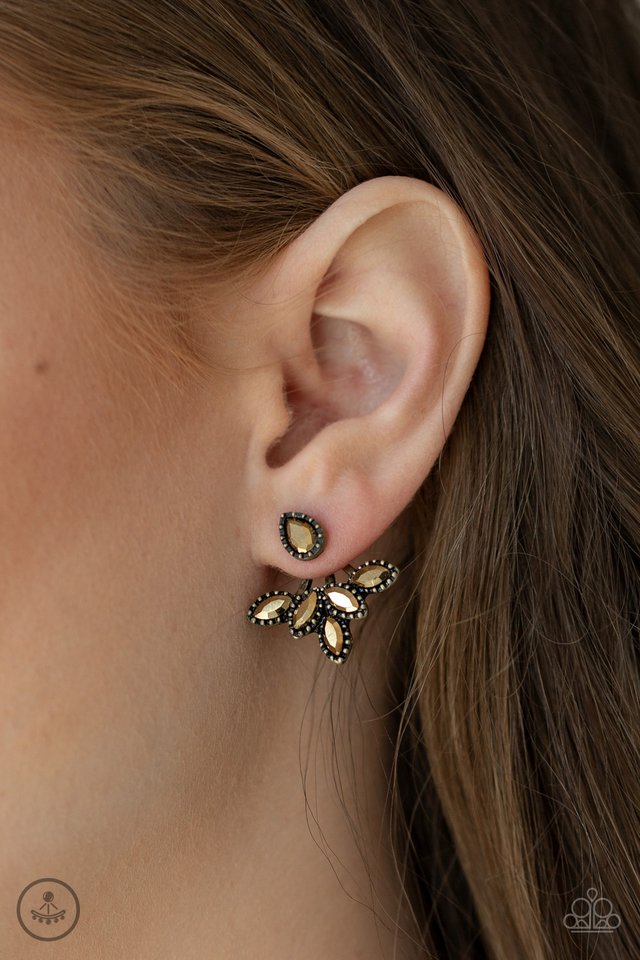 A Force To BEAM Reckoned With - Brass - Paparazzi Earring Image