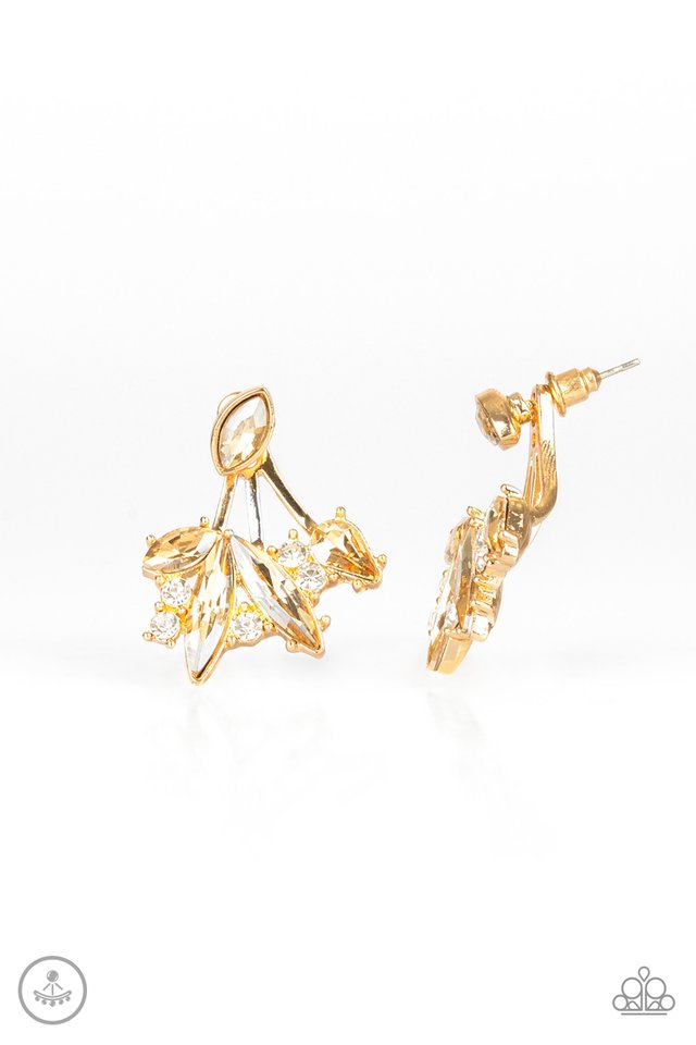 Deco Dynamite - Gold - Paparazzi Earring Image