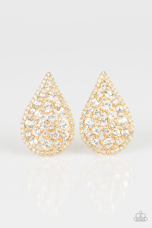 Paparazzi Earring ~ REIGN-Storm - Gold