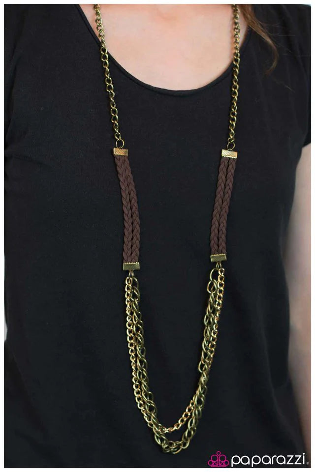 Paparazzi Necklace ~ Feeling On Edge - Brass