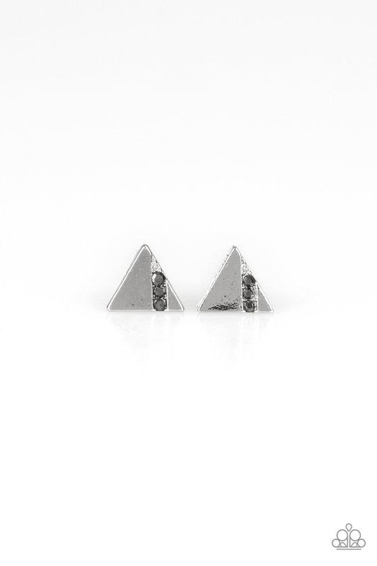 Paparazzi Earring ~ Pyramid Paradise - Silver