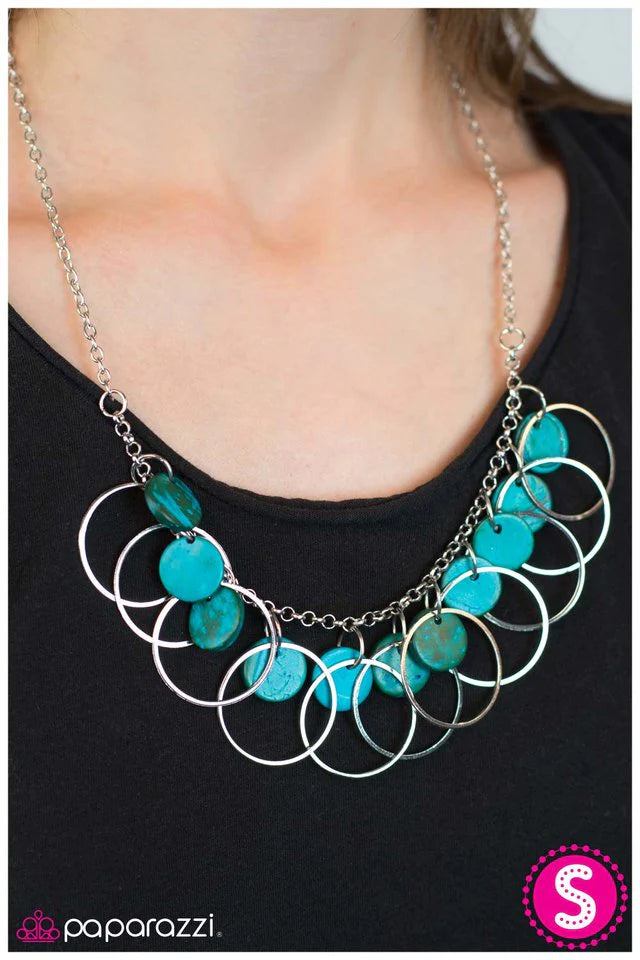Paparazzi Necklace ~ All Caught Up - Blue