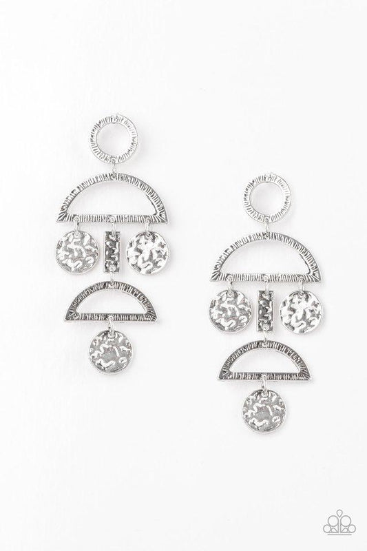 Paparazzi Earring ~ Incan Eclipse - Silver