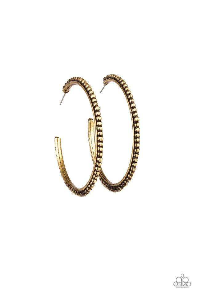 Paparazzi Earring ~ Totally On Trend - Brass