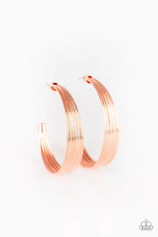 Paparazzi Earring ~ Live Wire - Copper