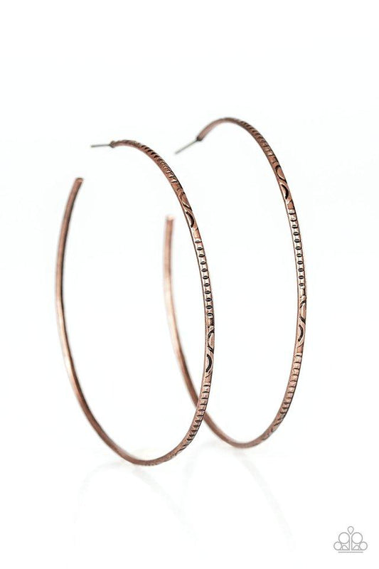 Paparazzi Earring ~ Sleek Fleek - Copper