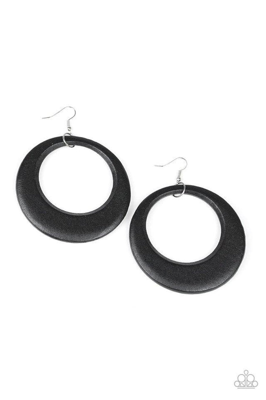 Paparazzi Earring ~ Modern Malibu Barbie - Black