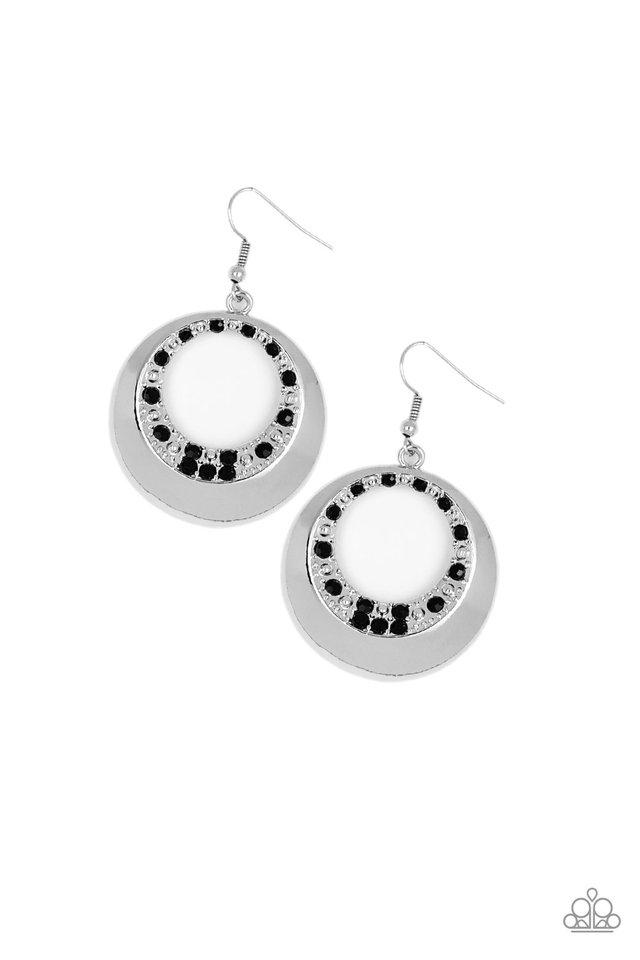 Paparazzi Earring ~ Ringed In Refinement - Black
