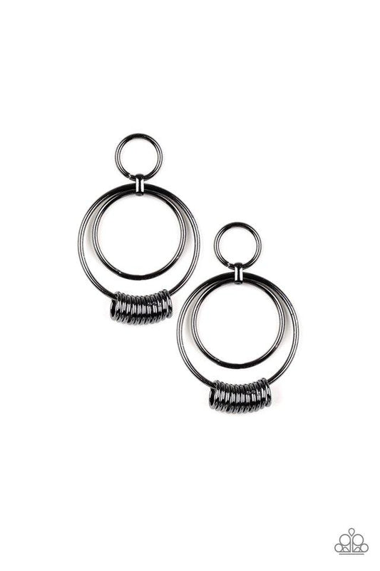 Paparazzi Earring ~ Retro Revolution - Black