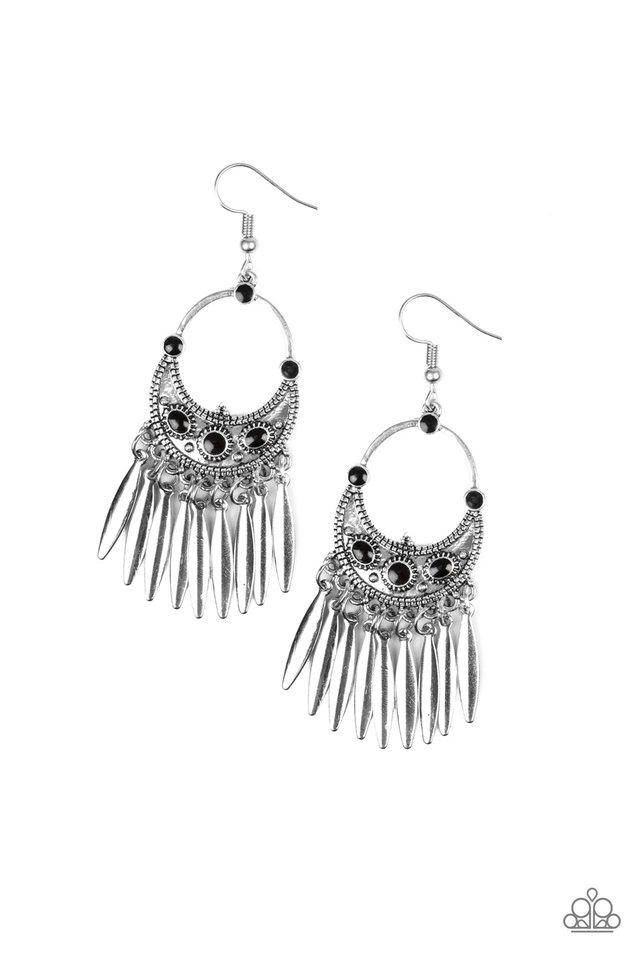 Paparazzi Earring ~ Cry Me A RIVIERA - Black