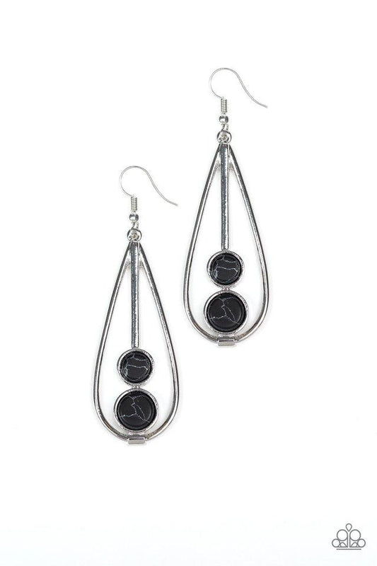 Paparazzi Earring ~ Natural Nova - Black