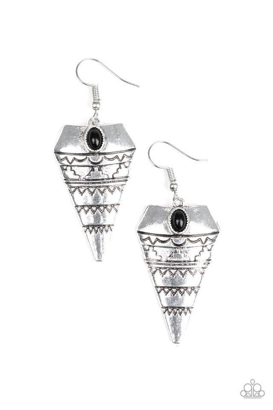 Paparazzi Earring ~ Jurassic Journey - Black