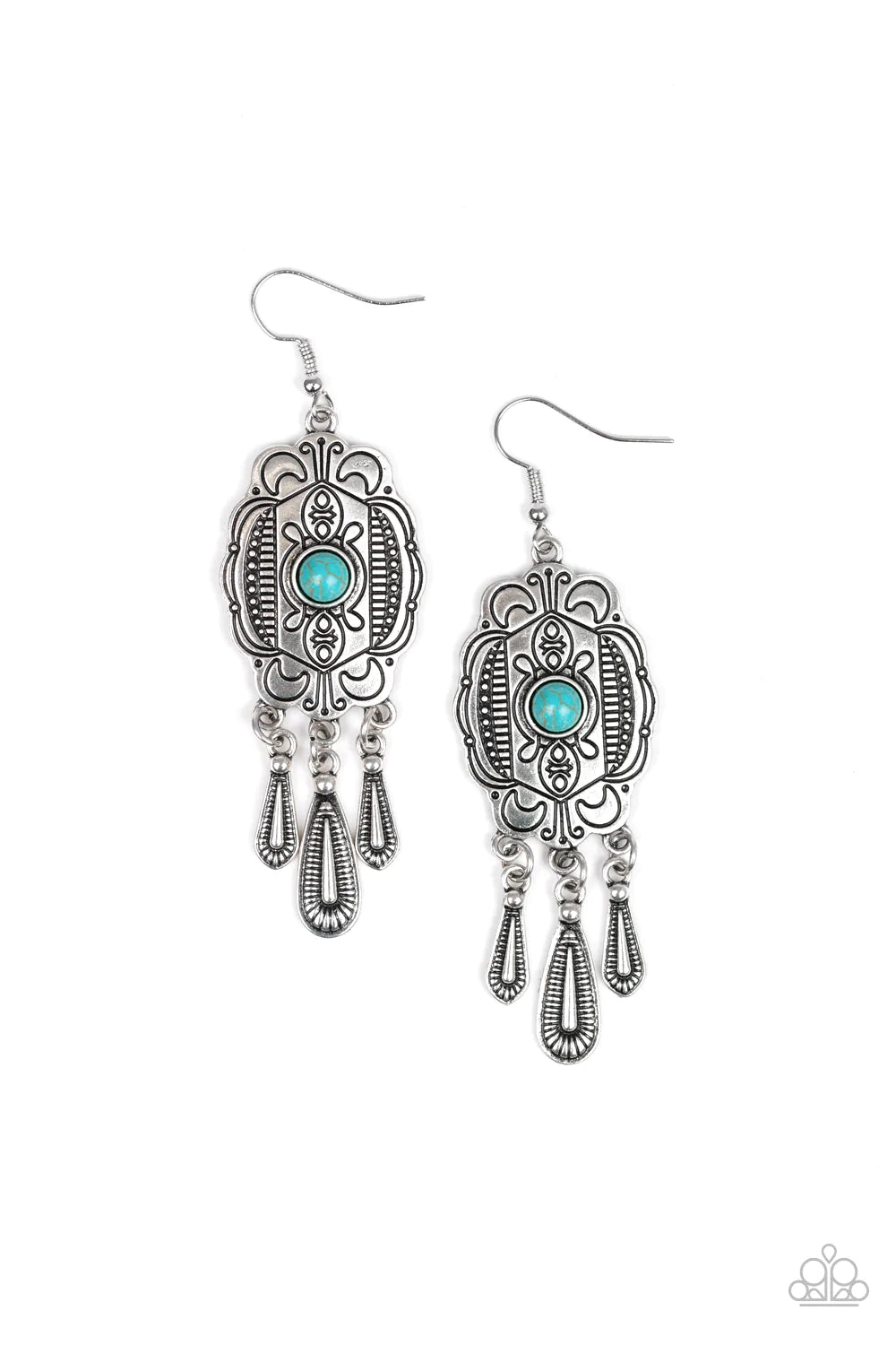 Paparazzi Earring ~ Natural Native - Blue