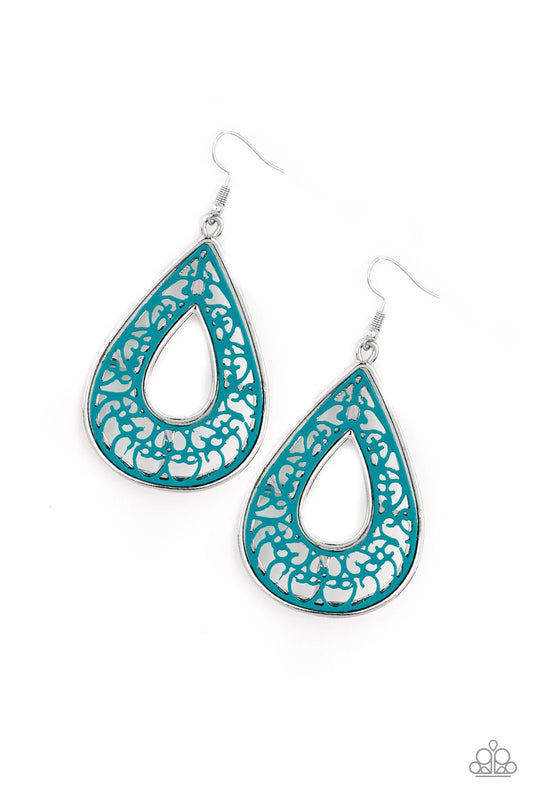 Paparazzi Earring ~ Drop Anchor - Blue