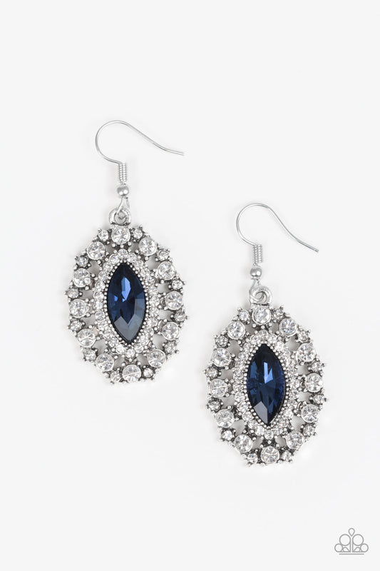 Paparazzi Earring ~ Long May She Reign - Blue