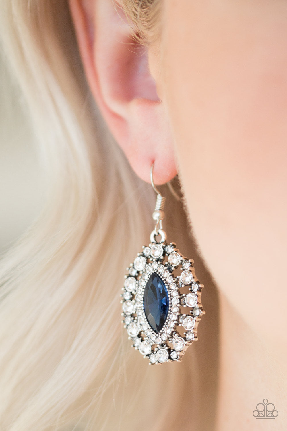 Paparazzi Earring ~ Long May She Reign - Blue