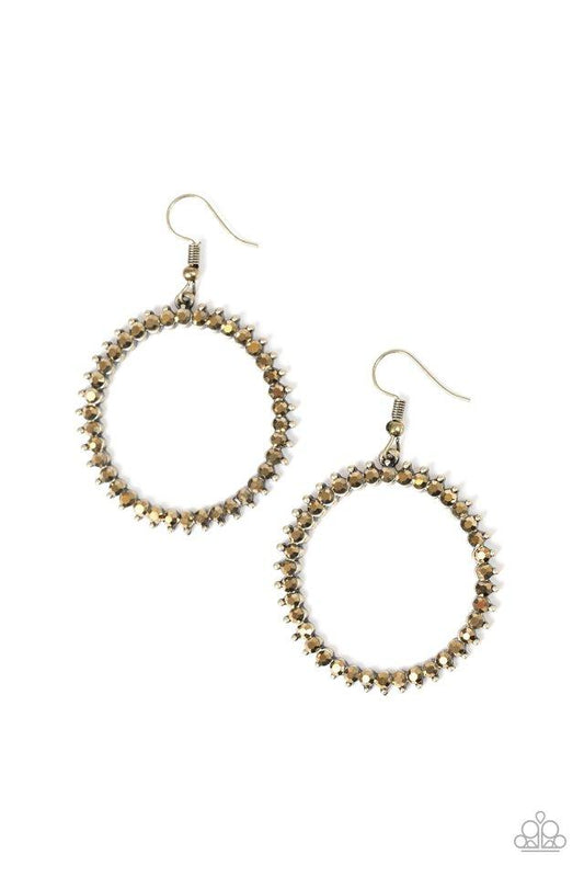 Paparazzi Earring ~ Spark Their Attention - Brass