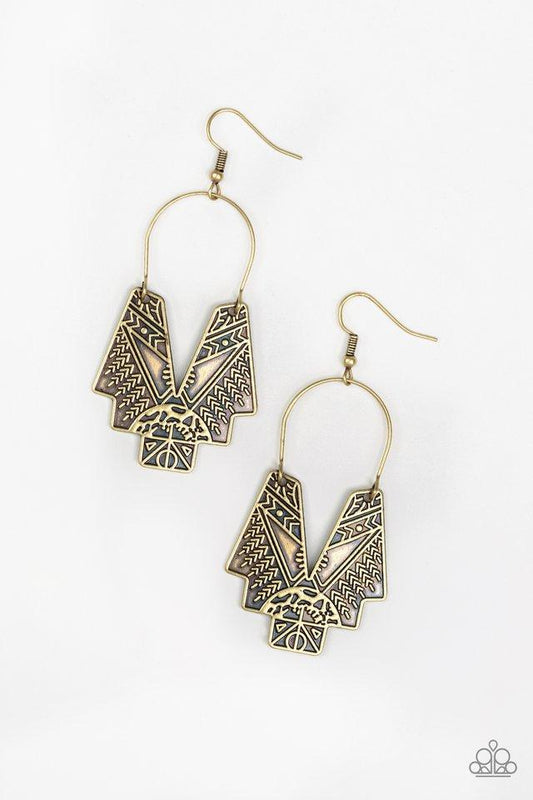 Paparazzi Earring ~ Alternative ARTIFACTS - Brass