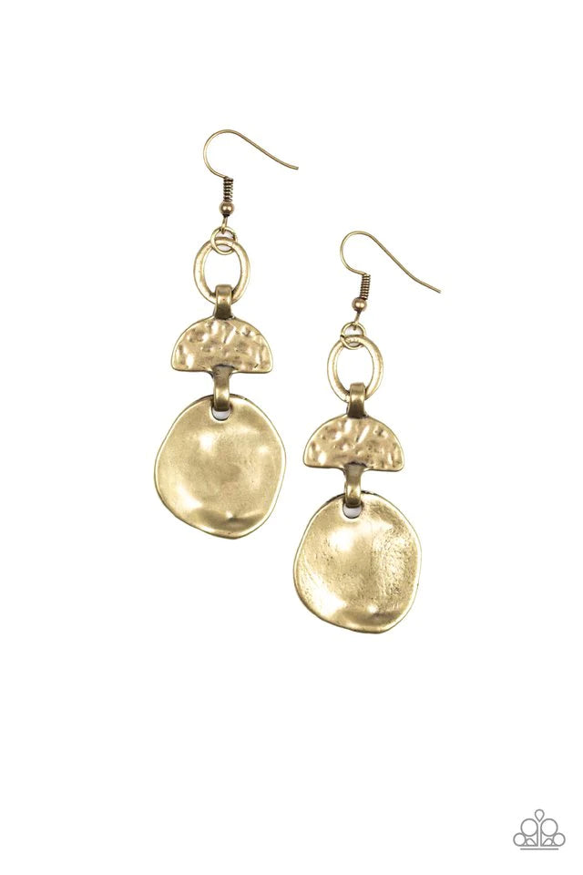 Paparazzi Earring ~ Melting Pot - Brass