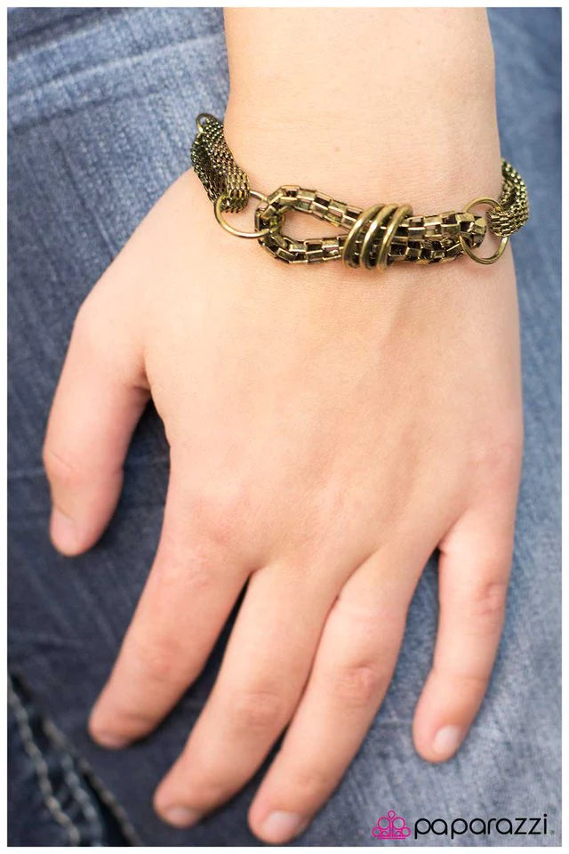 Paparazzi Bracelet ~ My Main Squeeze - Brass