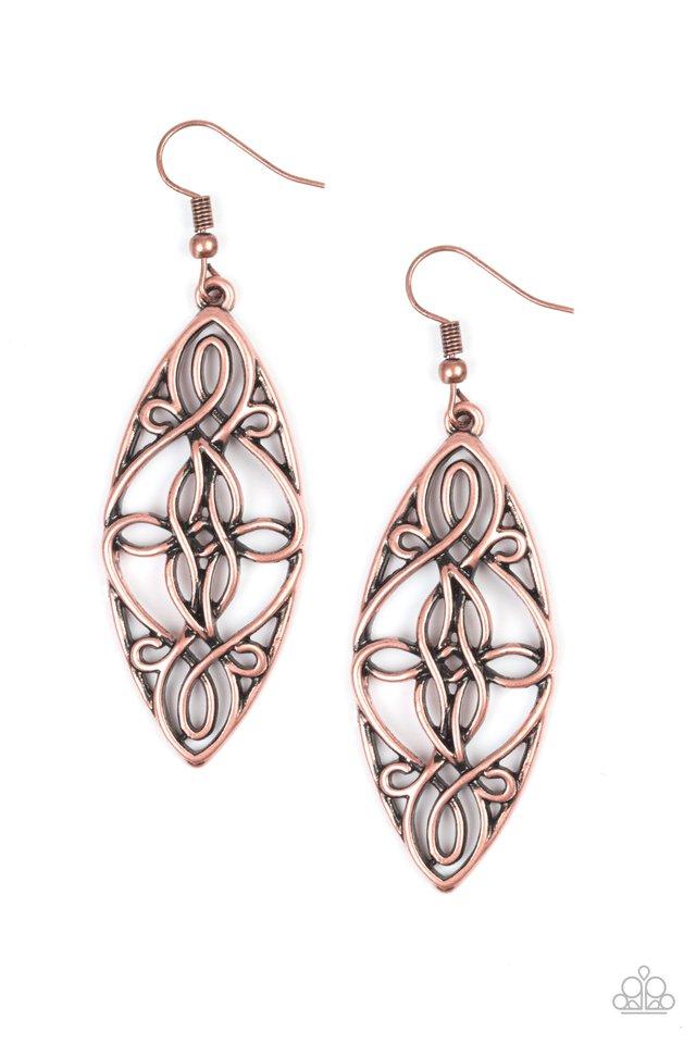 Paparazzi Earring ~ Tropical Trend - Copper