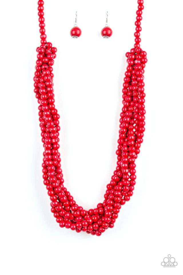 Paparazzi Necklace ~ Tahiti Tropic - Red