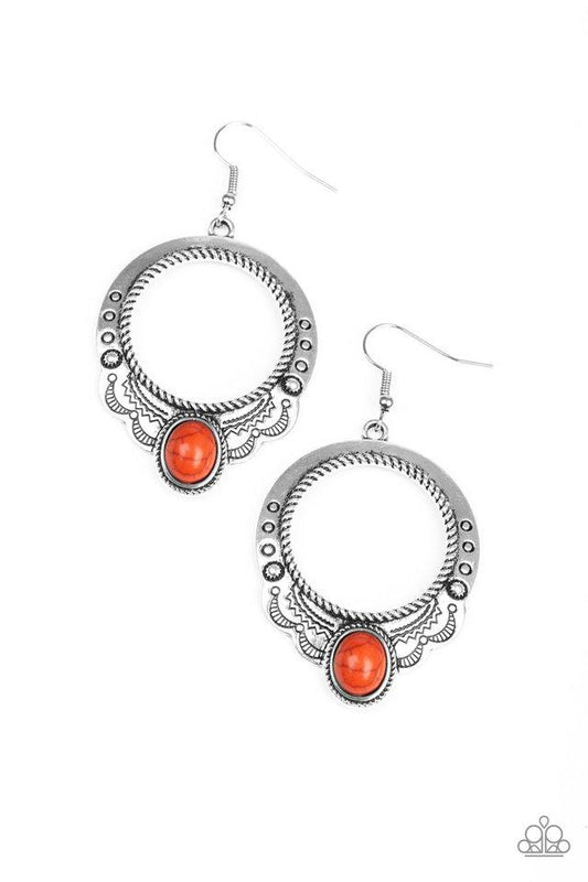 Paparazzi Earring ~ Natural Springs - Orange