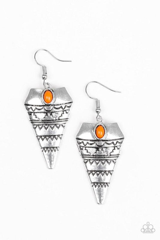 Paparazzi Earring ~ Jurassic Journey - Orange