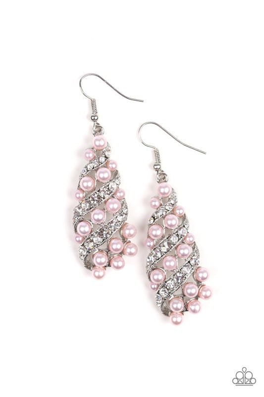 Ballroom Waltz - Pink - Paparazzi Earring Image